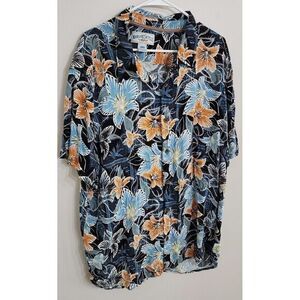 Margaritaville Rayon Shirt XXL Mens Floral Hawaiian Button Down Short Sleeve Men